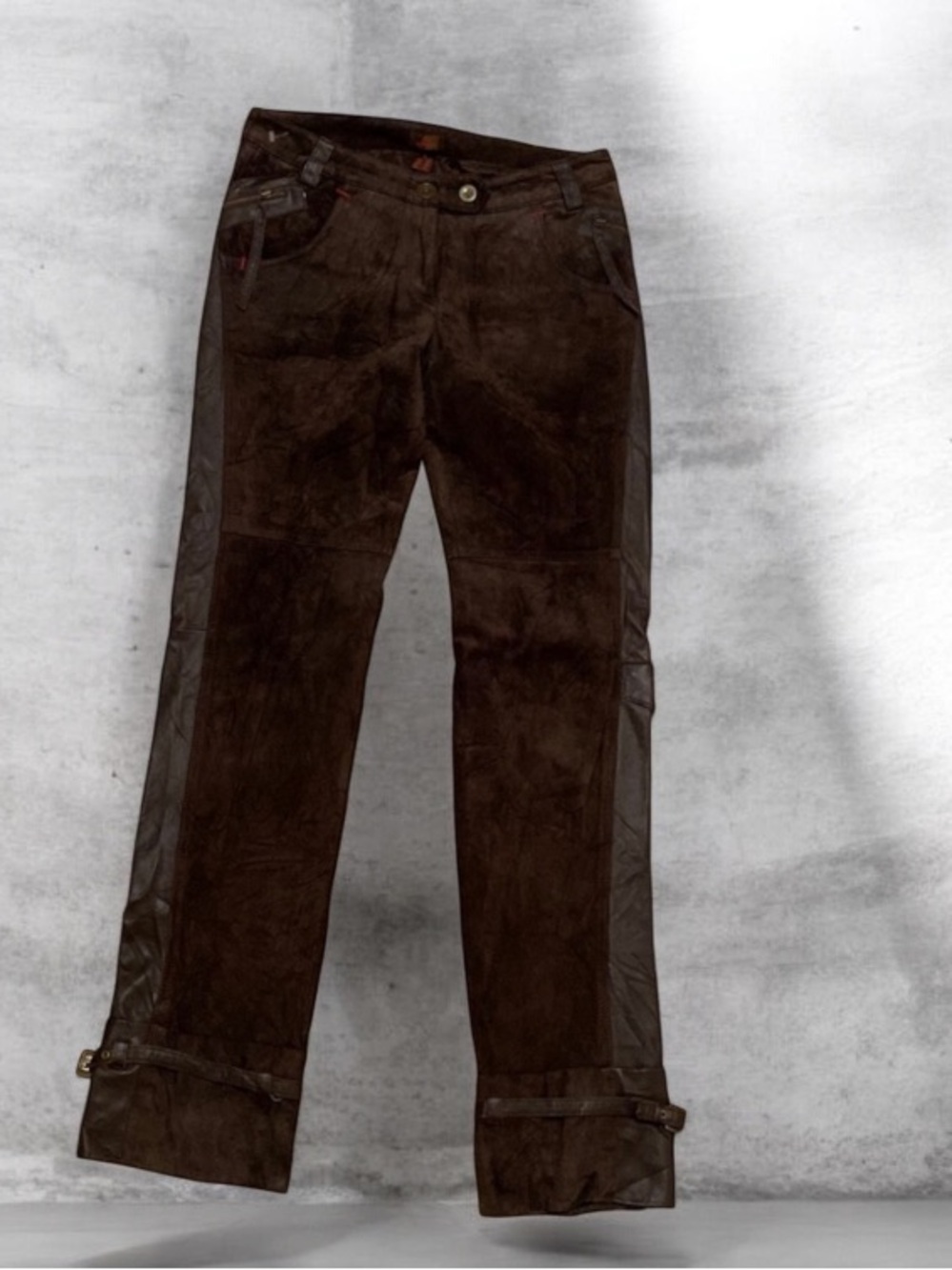 Danier Staple Brown Leather Suede Cargo Pant Size 6